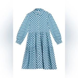 WRAY NYC flounce blue checkered dress